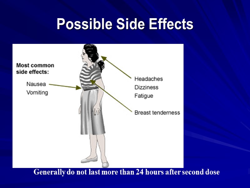 Possible Side Effects Generally do not last more than 24 hours after second dose